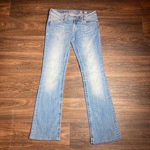 MissMe Blue Jeans Light Wash Book Cut Wing Pocket Size Women’s 28x34.5